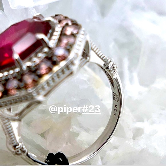 NWT Judith Ripka Ruby & Rhodolite Casablanca Sterling Silver Cocktail Ring - 8 - Picture 6 of 9